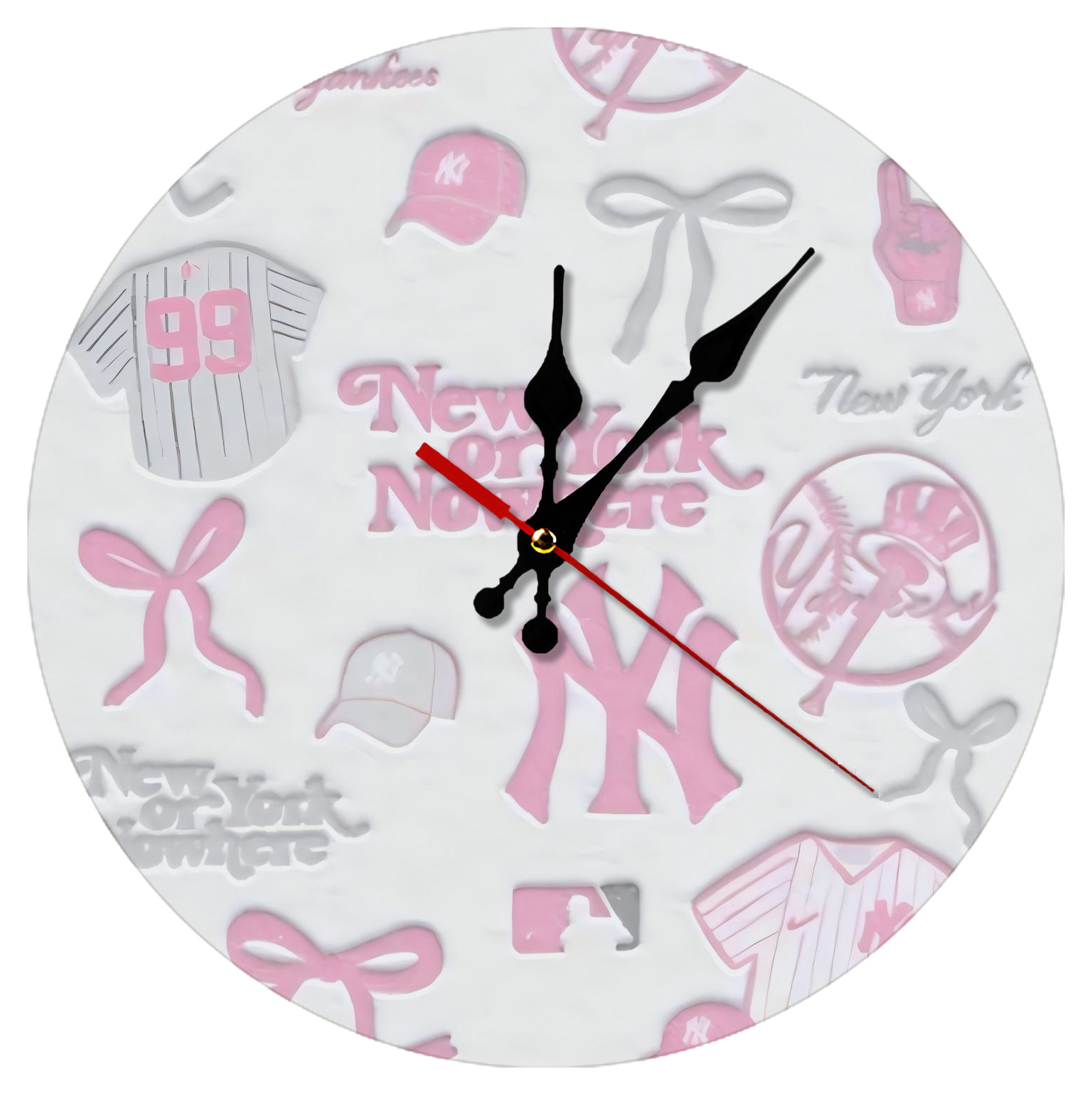 New York Yankees 206 Silent Round Wall Clock – Modern & Stylish DIY Design, Durable Wood Construction, Easy To Install – Perfect For Office, Bedroom, Living Room, And More